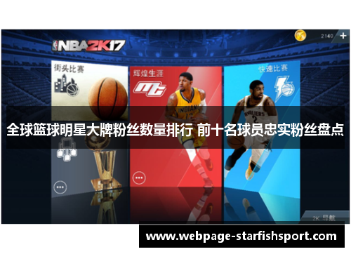 全球篮球明星大牌粉丝数量排行 前十名球员忠实粉丝盘点